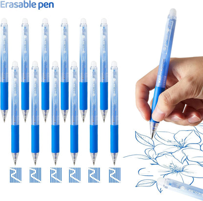 Retractable Erasable Gel Pens Clicker,Fine Point 0.7mm Smooth Writing Pens,Cute Pens For Writing Journaling Taking Notes School Office Home. (12 Colors)
