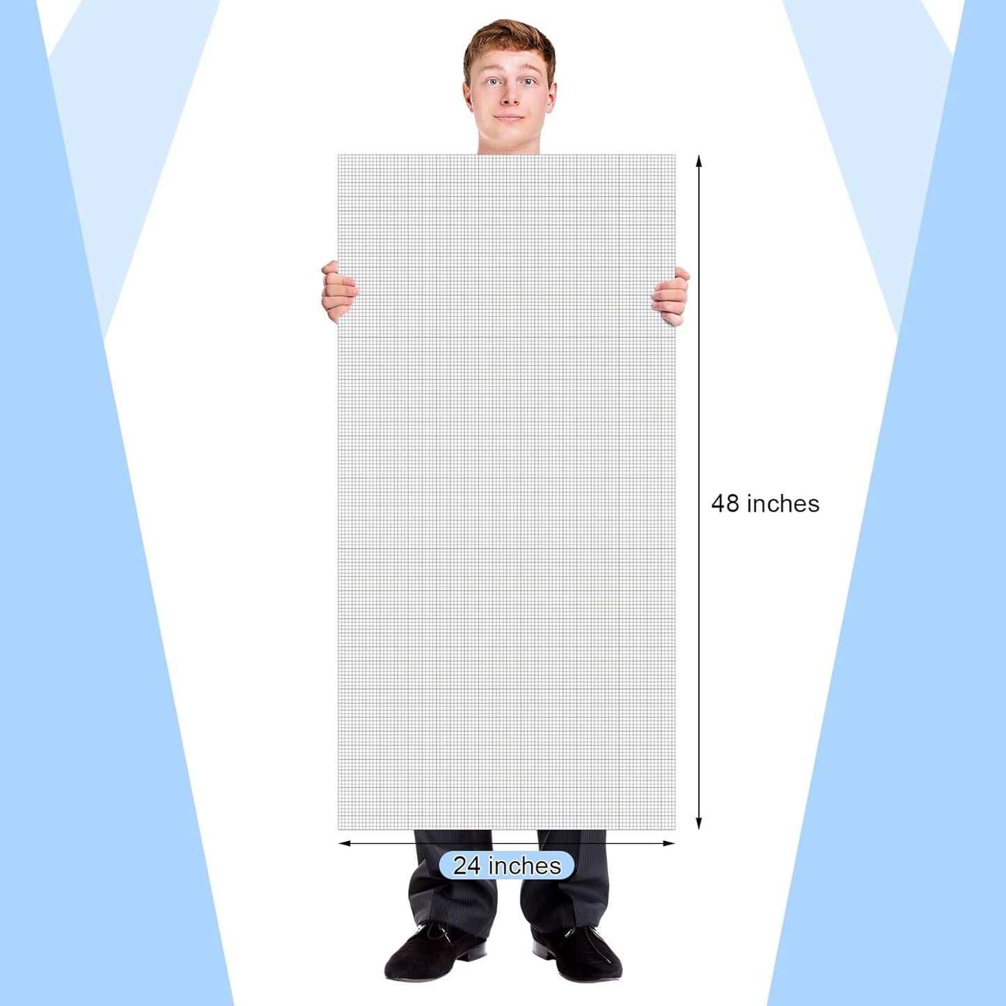 Fuyoooo 25 Sheet Graph Paper Pad 24" x 36" Large Graph 1" and 1/4" Ruled Grid Paper for Engineer Architect Designer Mathematician Draftsmen Sketch House Commercial Building Plan Drafting(White)
