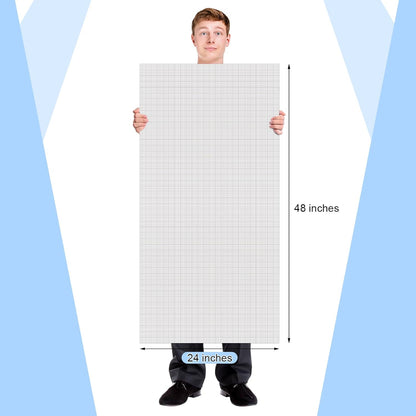 Fuyoooo 25 Sheet Graph Paper Pad 24" x 36" Large Graph 1" and 1/4" Ruled Grid Paper for Engineer Architect Designer Mathematician Draftsmen Sketch House Commercial Building Plan Drafting(White)