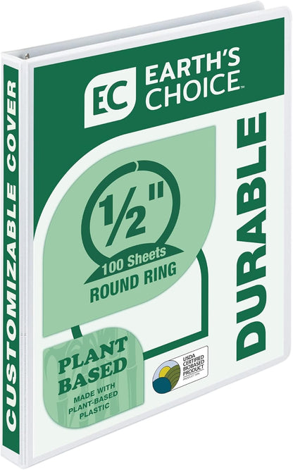 Samsill Plant-Based 2 Inch Durable Round Ring, View Binder, Eco-Friendly, USDA Certified Biobased, Single, Turquoise