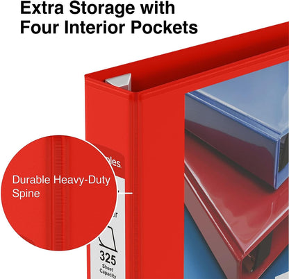Staples Heavy-Duty 2-Inch D-Ring View Binder, Reinforced Spine, Holds Up to 450 Sheets, Gray, for Office & School