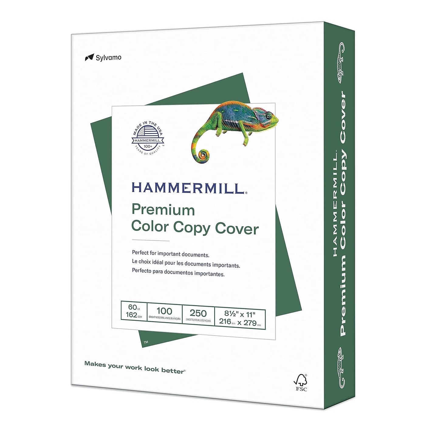 Hammermill 122549 Premium Color Copy Cover, 60 lbs., 8 1/2 x 11, Photo White, 250 Sheets