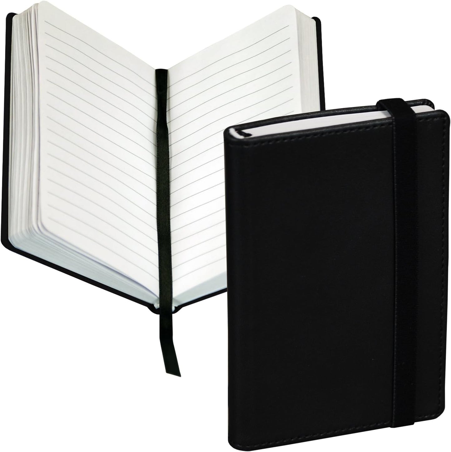 Samsill Large Hardcover Notebook, 240 Lined Notebook Pages, Black, 7.5 x 10 Inch