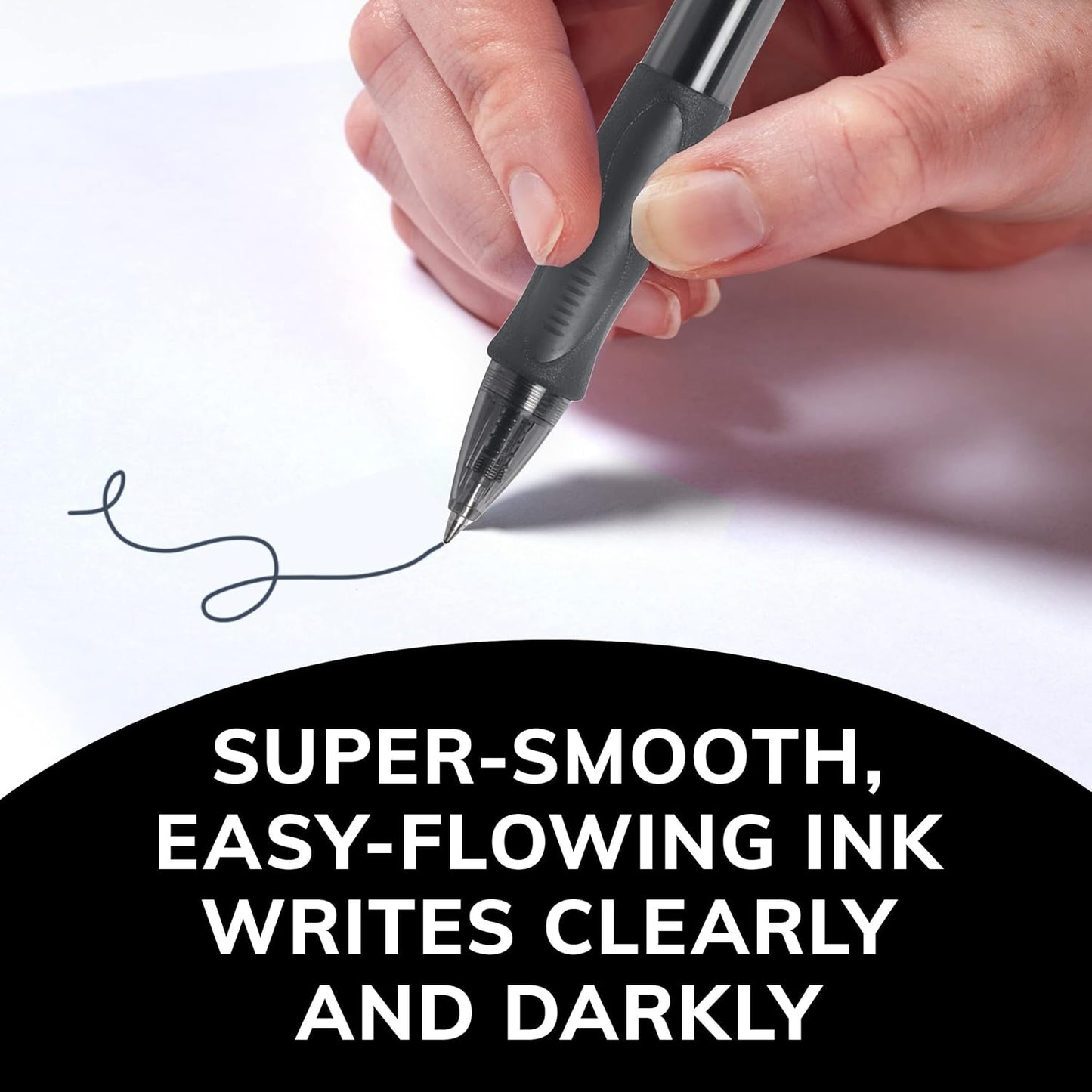 BIC Gelocity Original Black Gel Pens, Medium Point (0.7mm), 24-Count Pack, Retractable Gel Pens With Comfortable Grip
