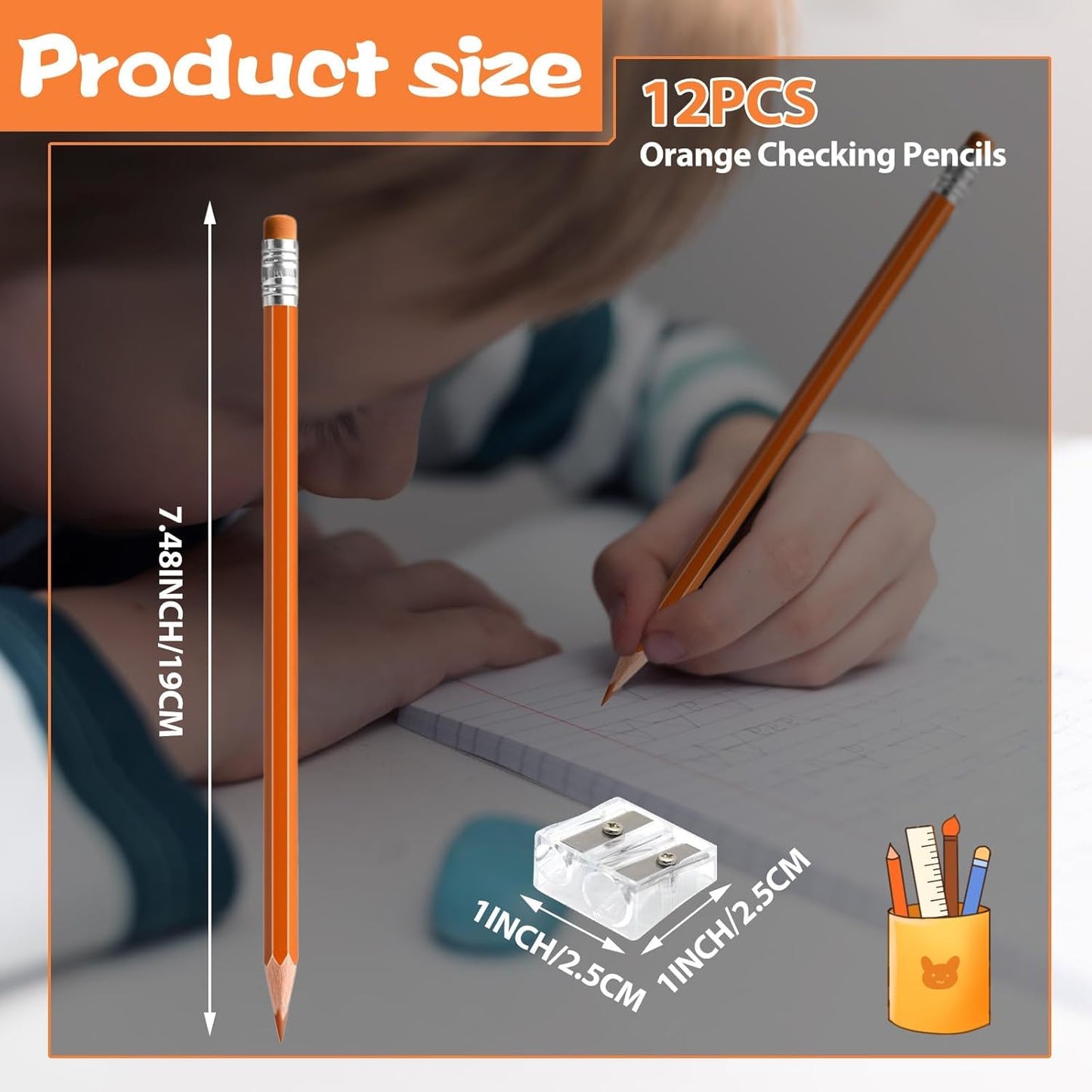 12 PCS Green Pencils with Eraser, Pre-Sharpened HB Pencils for Writing & Drawing, School Supplies for Kids Homework, Tests, Art Crafts & Teacher Grading (Green)