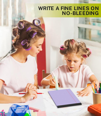 Note Pads 5x8, Narrow Ruled Legal Pad, Multicolor Small Notepads, 30 Sheet/notepad, 8 Pack Colored Legal Pads, Pink Legal Pad, Purple Notepad, Perforated Lined Note Pads for Study, Office, To-Do Lists