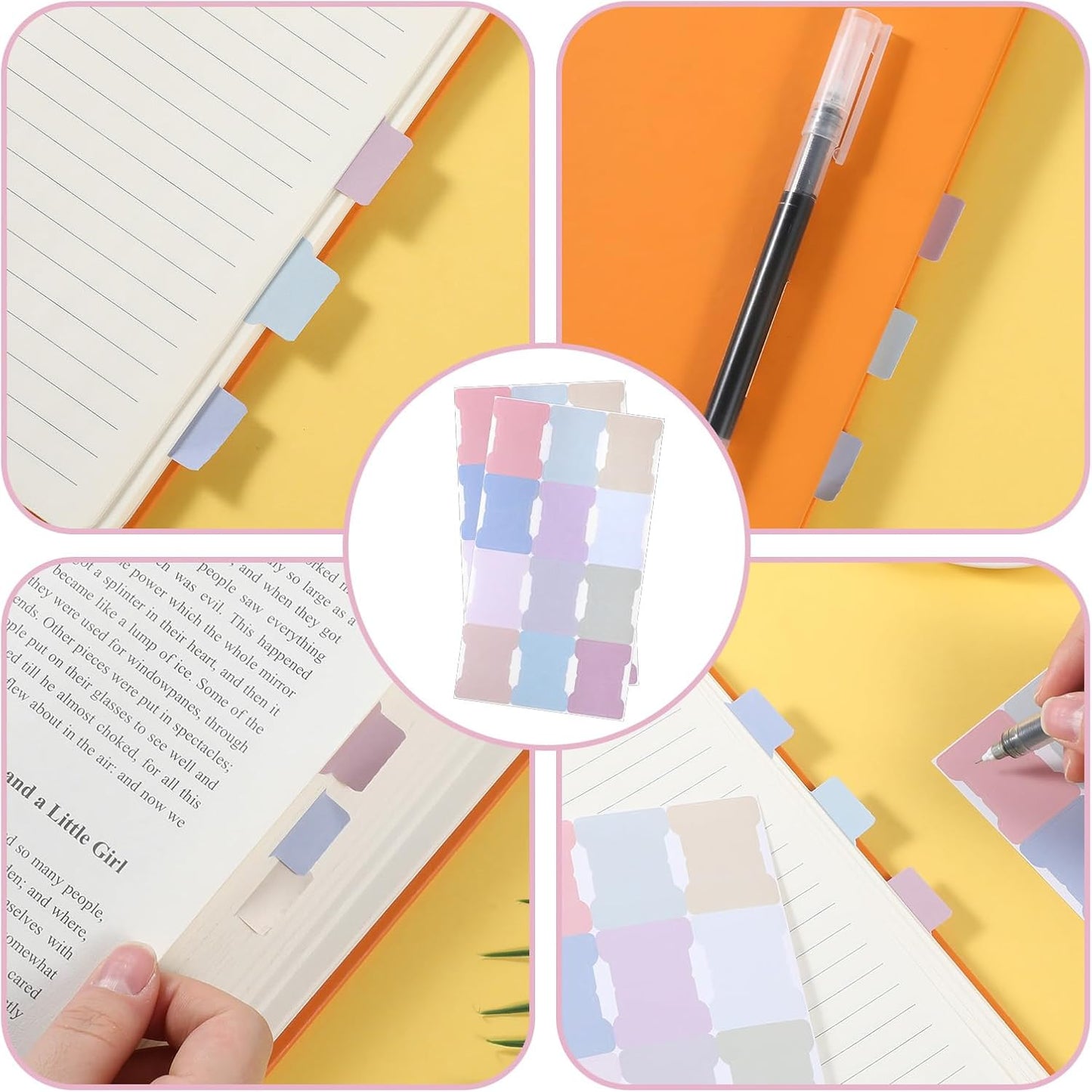 30 Sheets/360 Pieces Sticky Index Tabs,Double Sided Index Tab Blank Planner Tab Writable Self Adhesive Tabs for Notebooks Planner(Bohemian)