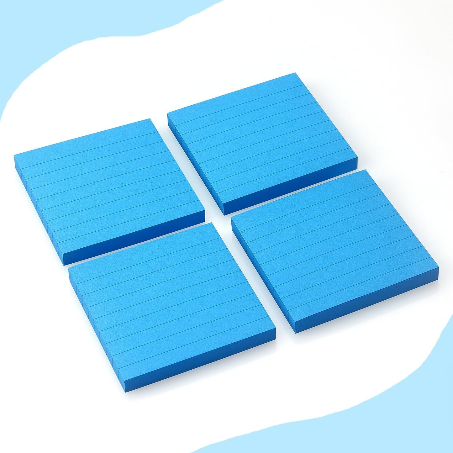 Lined Sticky Notes 3x3 Sticky Notes with Lines Self-Stick Notes Bright Color 4 Pads 90 Sheets/Pad (Pastel)