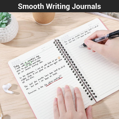 EUSOAR Spiral Notebook, A5 12packs 5.5"X8.3" 120 Pages Lined Travel Writing Notebooks Journal, Memo Notepad Sketchbook, Students College Office Business Subject Diary Ruled Book Journal-Black Cover