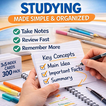 WritePads Index Cards Bulk, 2400 Flash Cards (24 Packs of 100), Wide Ruled Notecard, Blank Back Note Cards, Lined Flashcards for Studying School Home and Office, Made in USA (4x6)