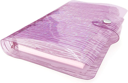 A6 A5 6-Holes Colorful PVC Cover Round Ring View Binder with Snap Button Closure File Folder for Loose Leaf Sheet Protectors Notebook Refill (Pink Daisy, A5 Mini Set) - Colors A