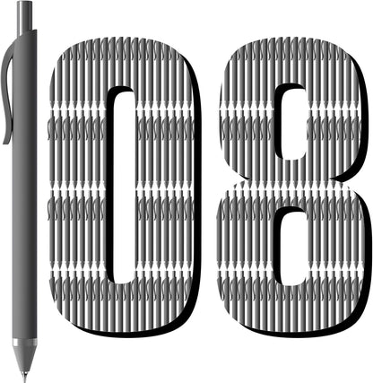 Gel Pens 0.7mm - 12 Pack Smooth Quick-Drying Retractable Black Ink for Journaling
