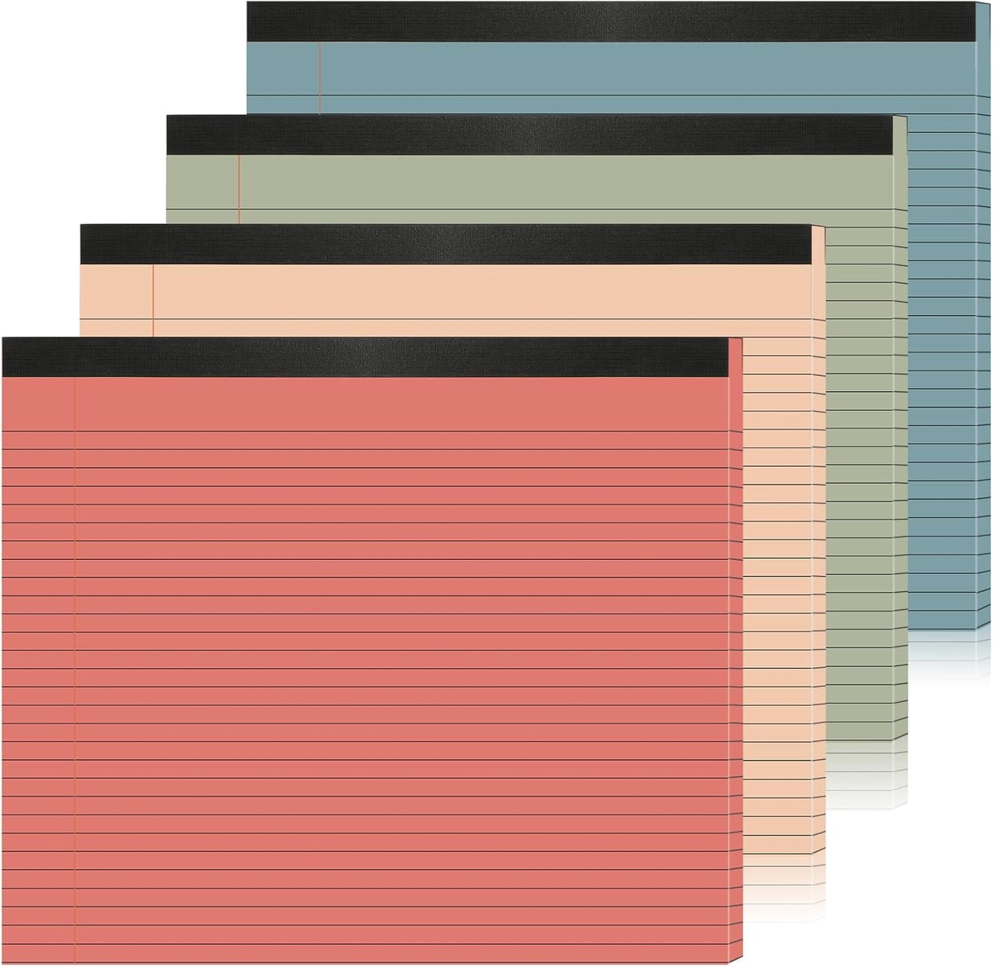 gisgfim 4 Pack 11" x 9.5" Legal Pads College Ruled Notepad Landscape Notebook 80 GSM Horizontal Lined Notebook Writing Pads Aesthetic Legal Pad for School Office Business (Pastel)