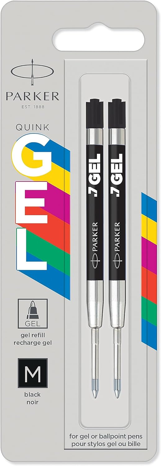 Parker Jotter Originals Gel Pen Refills | Smooth Blue Gel Ink Refills | Medium Tip (0.7mm) | 2 Count