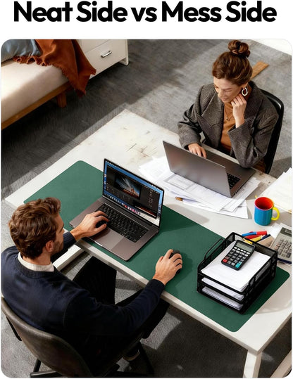 YSAGi Leather Office Desk Pad Protector, Large Mouse Pad, Non-Slip, PU Leather, Laptop Desk Blotter, Waterproof Writing Pad for Office and Home, Black, 23.6" x 13.8" - Colors B