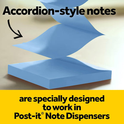 Post-it Note Dispenser, Sticky Note Holder, Black Wave Design, Includes 3 Pads of 90 Sheets of 3 in x 3 in Pop-Up Notes, Classroom or Office Supplies