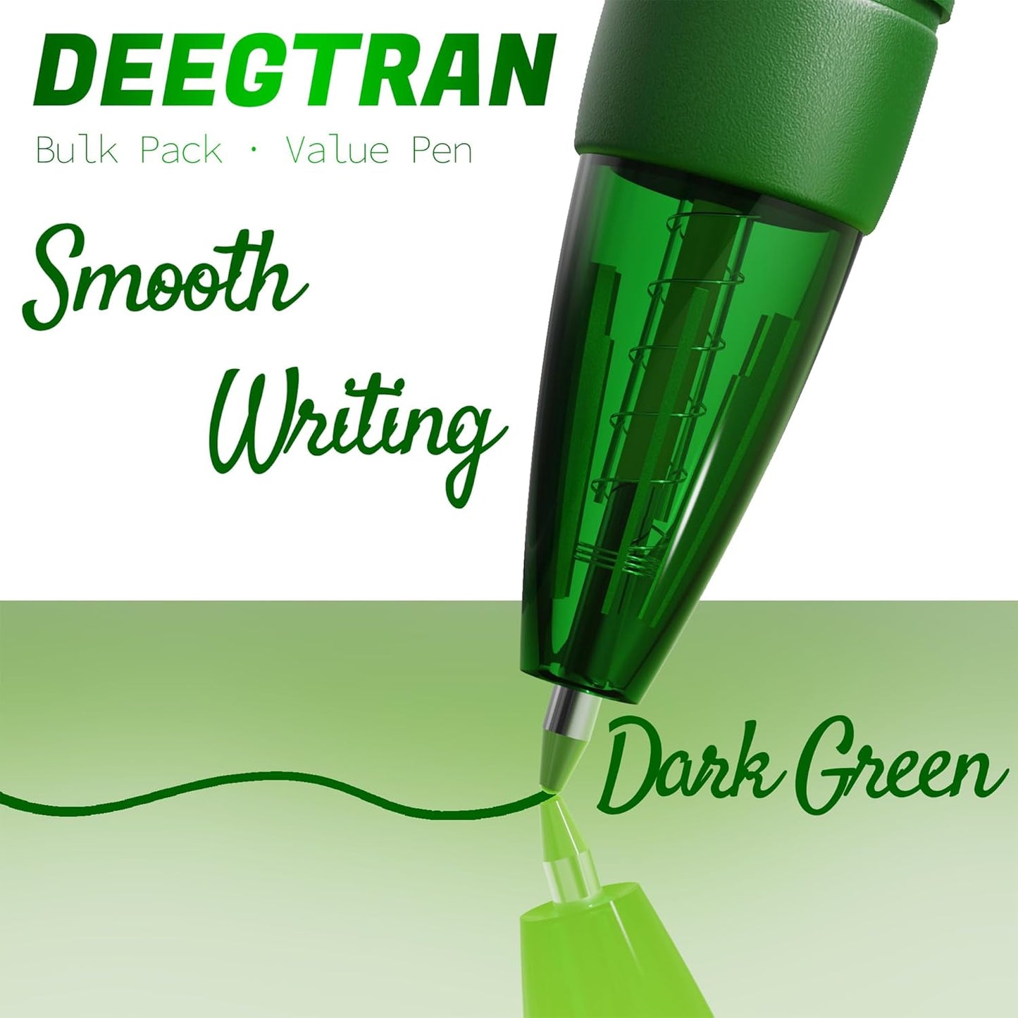 deegtran Pens Bulk, 30 Pack No Bleed Black Ink Click Pens with Soft Grip, Wholesale Retractable Ballpoint Pens for Office School, Medium Point Smooth 1.0MM