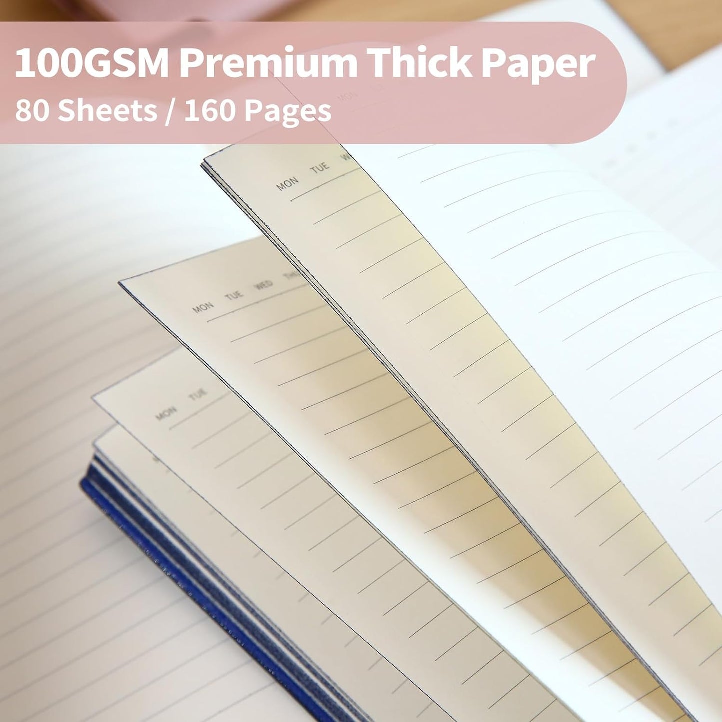 Lined Journal Notebook for Women A5 Softcover Journals for Writing 160 Pages Daily Journaling College Ruled Notebooks for Work School Note Taking, Business 6.38'' X 8.28''