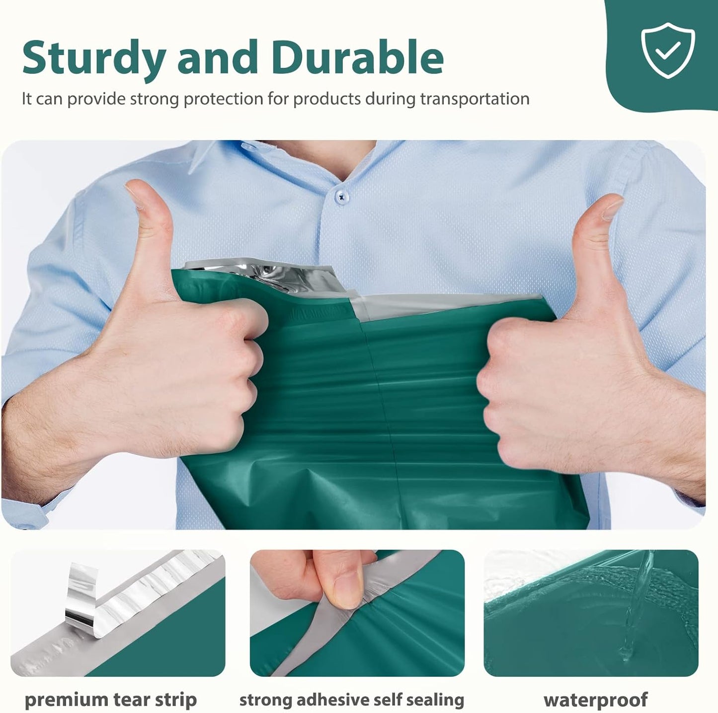 Fuxury Poly Mailers 10x13 Inch 50 Pcs, Waterproof Shipping Bags for Clothing, Strong Adhesive Shipping Envelopes for Small Business Suppliers, Self Seal Mailers Poly Bags Mailing Envelopes Purple