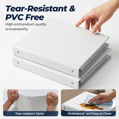 1 Inch 3 Ring Binders 24 Pack, Clear View Binder Bulk, White PVC-Free 3-Ring Binders for School, Office or Home, Fits 8.5 x 11 Inches Paper