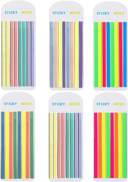Potanro Sticky Tabs 1200 Pcs Sticky Book Tabs Colorful Annotation Tabs, Writable Transparent Sticky Notes Page Sticky Notes for School Supplies and Office Supplies (6 Sheets)