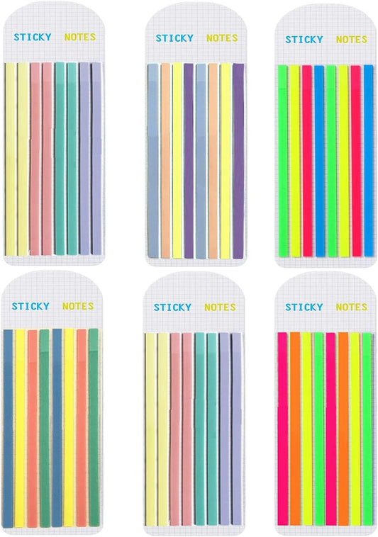Potanro Sticky Tabs 1200 Pcs Sticky Book Tabs Colorful Annotation Tabs, Writable Transparent Sticky Notes Page Sticky Notes for School Supplies and Office Supplies (6 Sheets)