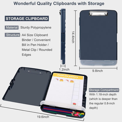 SFLHHDM Purple Clipboard, Clip Boards 8.5x11, Teacher Clipboards with Storage, Plastic Clipboard with Pen Holder, Clipboards Storage for Women Teachers Work, School & Office Supplies