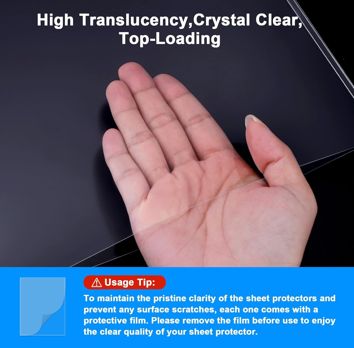 Ndsox 5 Pack 8.5" x 11" Rigid Print Protectors Clear Hard Plastic Sheet Protectors Top Loading for Birth Certificates, Documents, Posters, Photos, Meuns, Heavy Duty No-Hole Plastic Document Sleeves