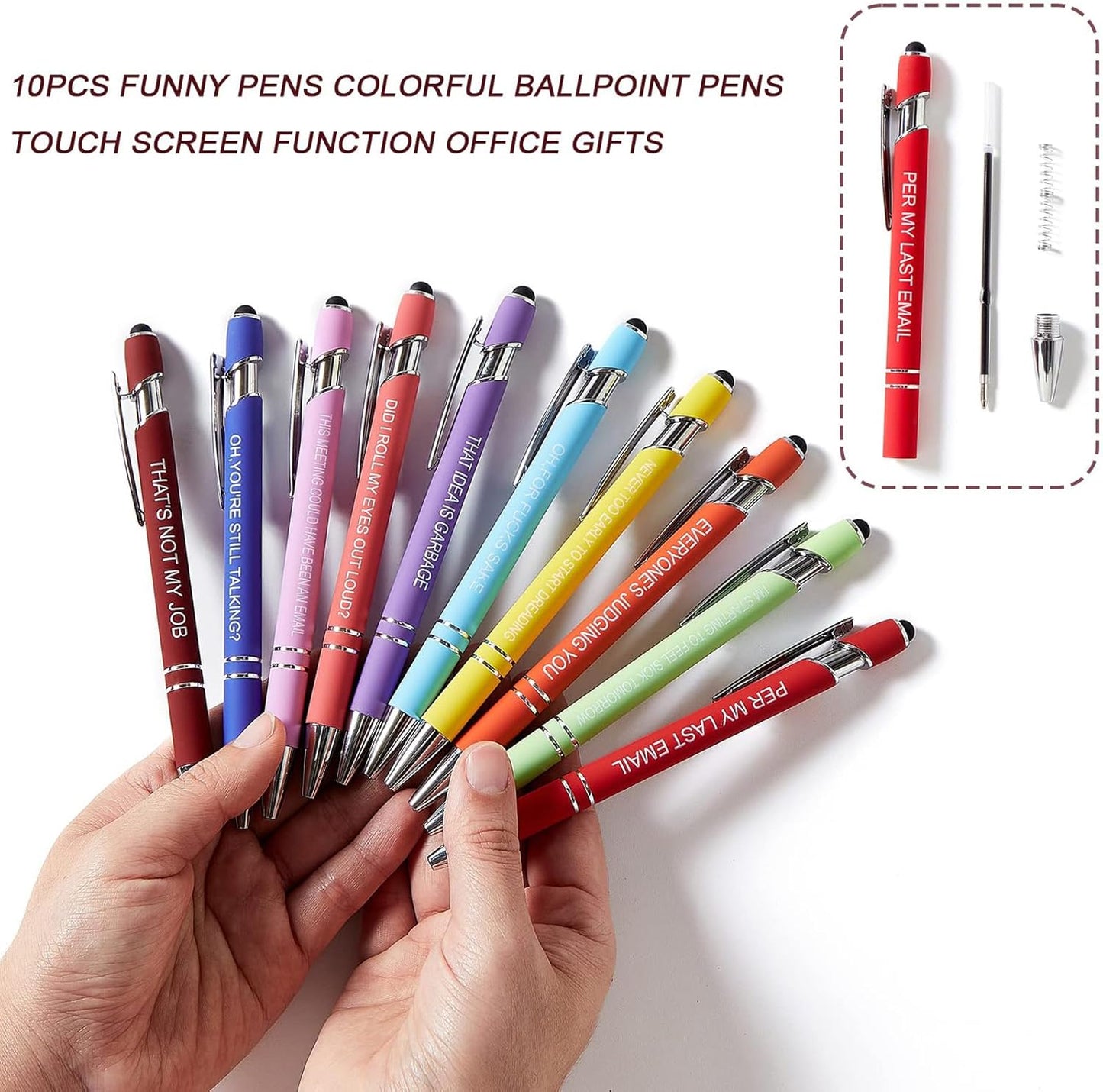 20 Pieces Ballpoint Pen Refills Black Ink 1.0mm Medium Point Smooth Writing Replacement Gel Ink Refills for Retractable Ballpoint Pen School Office Supplies