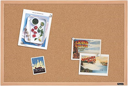 Quartet Cork Bulletin Board, Framed Corkboard, 2' x 3', Black Frame, Message Board, Vision Board (MWDB2436-BK)
