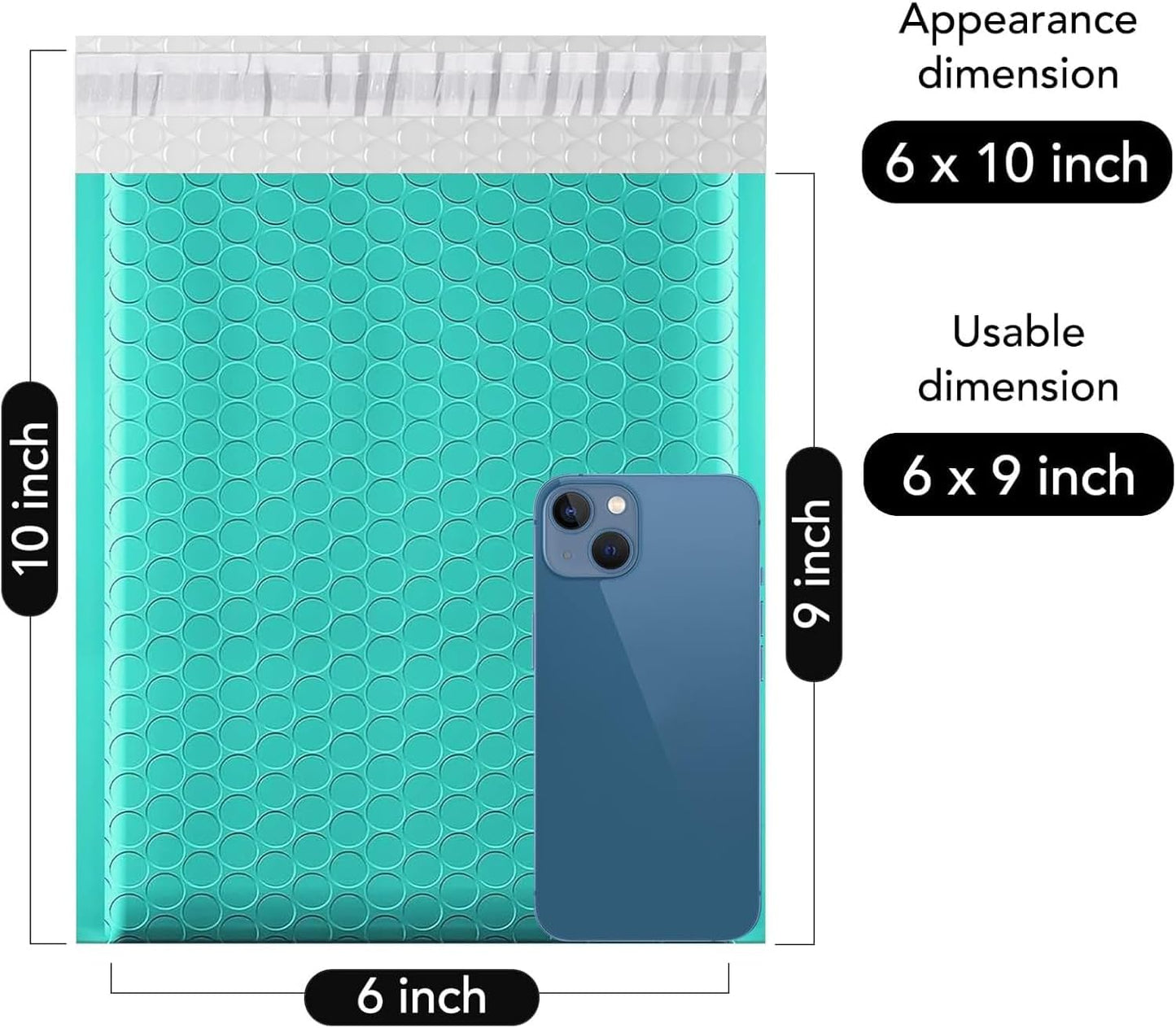 Fuxury Bubble Mailer 6x10" 100 Pack White Bubble Mailers Usable Size 6x9" Self Seal Padded Mailing Envelopes Opaque Bubble Padded Mailer for Small Business Mailing Jewelry Makeup Small Items