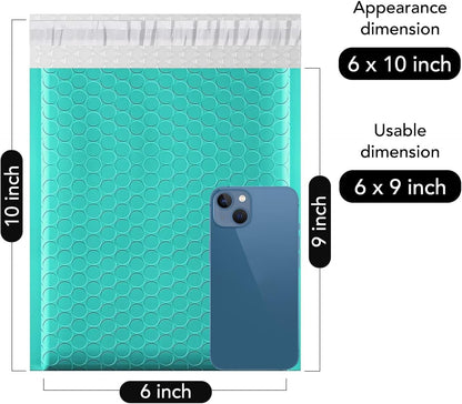Fuxury Bubble Mailer 6x10" 100 Pack White Bubble Mailers Usable Size 6x9" Self Seal Padded Mailing Envelopes Opaque Bubble Padded Mailer for Small Business Mailing Jewelry Makeup Small Items