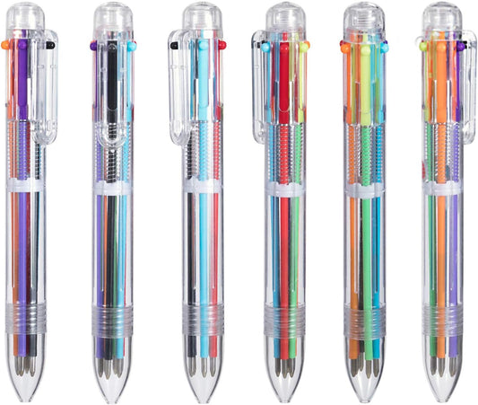 favide 22 Pack 0.5mm 6-in-1 Multicolor Ballpoint Pen,6-Color Retractable Ballpoint Pens for Office School Supplies Students Children Gift,Kids Party Favors