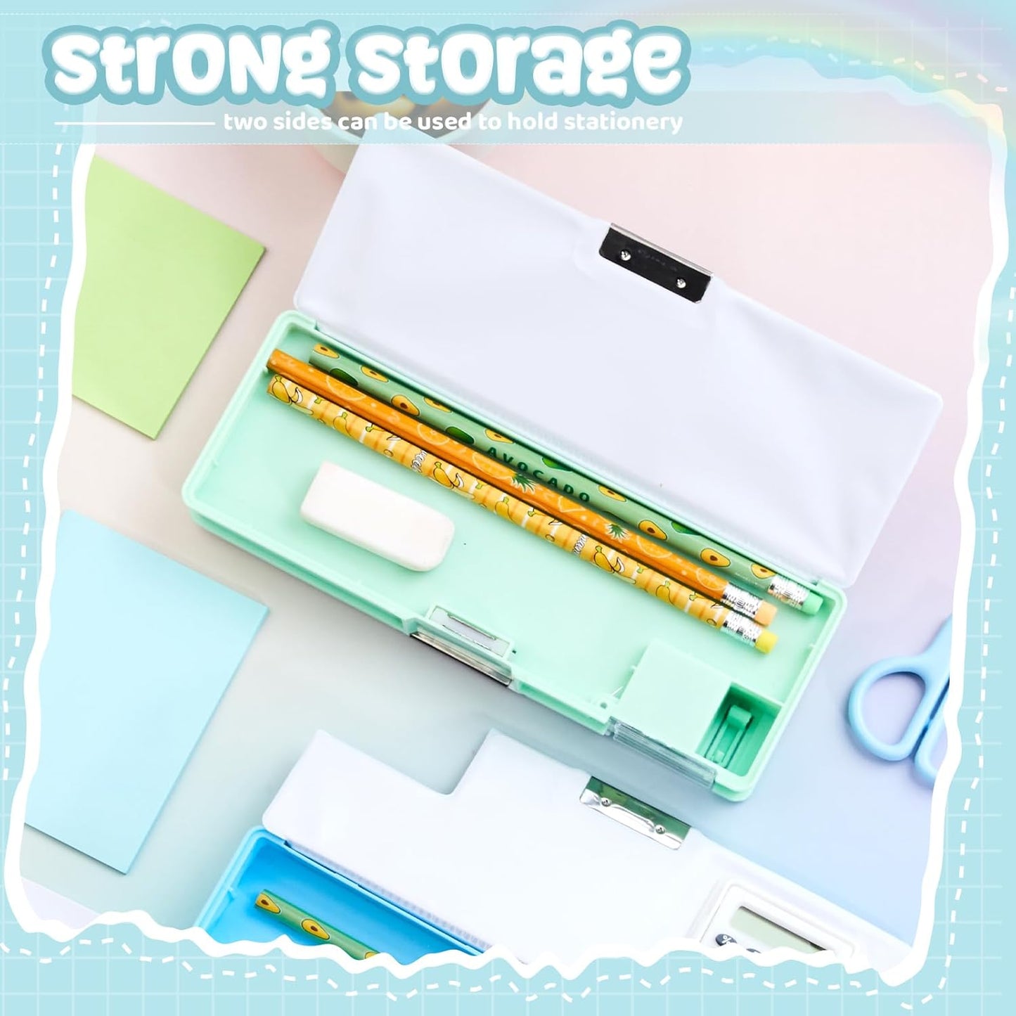 Henoyso Multifunctional Pencil Box for Girls Butterfly Pencil Case with Calculator and Sharpener Cool Cute Pencilcase School Supplies Essentials Christmas Birthday Gift Present for Kids Teens