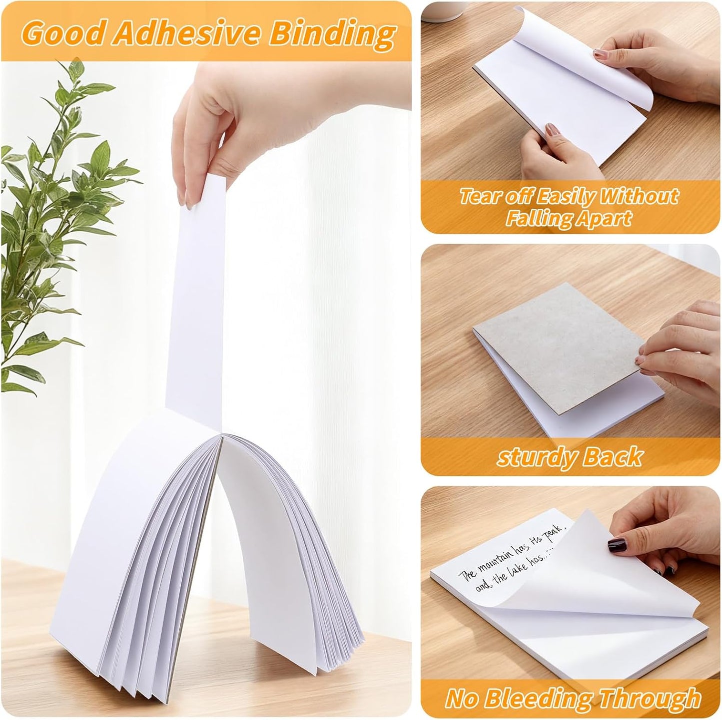 Note Pads 4x6, 36 Pack Small NotePads, Server Pads, Scratch Pads 4x6, Memo Pads White Paper, 50 Sheets per Blank Note Pads 4 x 6, Mini Writing Pads Pocket Notepads for Office School Home Supplies