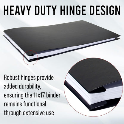 11x17 Report Cover Pressboard Binder Poly Panels Includes Fold-Over Metal Fasteners Blue Package of 6