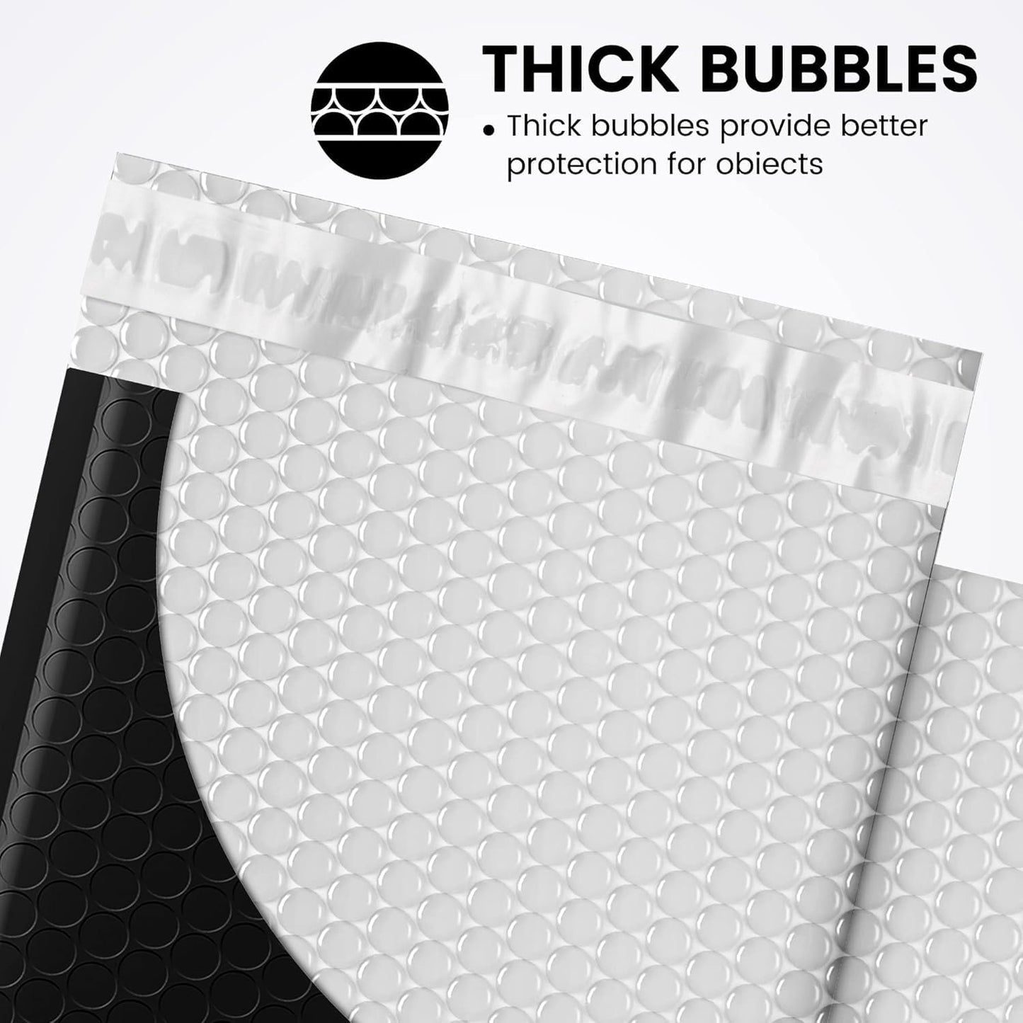 Fuxury Black Bubble Mailers 4x8" 200 Pack Waterproof Padded Envelopes Self Seal Bubble Envelopes Usable Size 4x7" Padded Mailers for Small Business Shipping Envelope Mailers