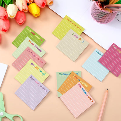Yinder 48 Pcs Inspirational Sticky Notes Cute Motivational Sticky Notes Pad End of Year Employee Appreciation Gifts Bulk for Teacher Nurse Coworkers Office Supplies 3 x 3'' (Thank You,Dark Color)