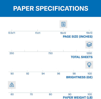 Hammermill Cardstock, Premium Color Copy, 60 lb, 8.5 x 11-100 Bright, Made in the USA Card Stock, 122549R, White - 1 Pack (250 Sheets)