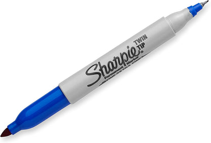 Sharpie Twin Tip Permanent Markers, Fine and Ultra Fine, Black, 12 Count
