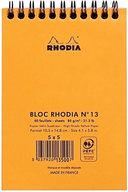 Rhodia Wirebound Pad 8.25x11.75, Lined, Orange