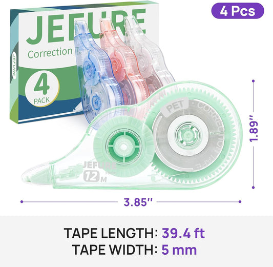 30 Pcs Colorful Core Correction Tape, 39.37 Ft White Wrong Out Tear-Resistant Bulk, Instant Corrections Easy to Use Applicator for School, Office, Note Taking, Journal (Tape Width 0.2 in)