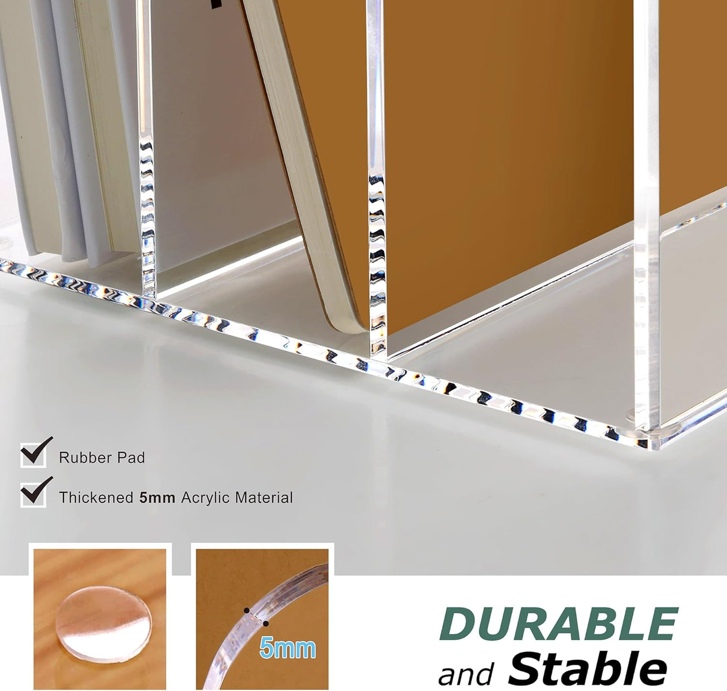 SANRUI 2-Pack Acrylic Magazine File Holder Desk Organizer Magazine Rack, Clear, Vertical File Sorter Holders, 9.45" D x 3.54" W x 10.24" H