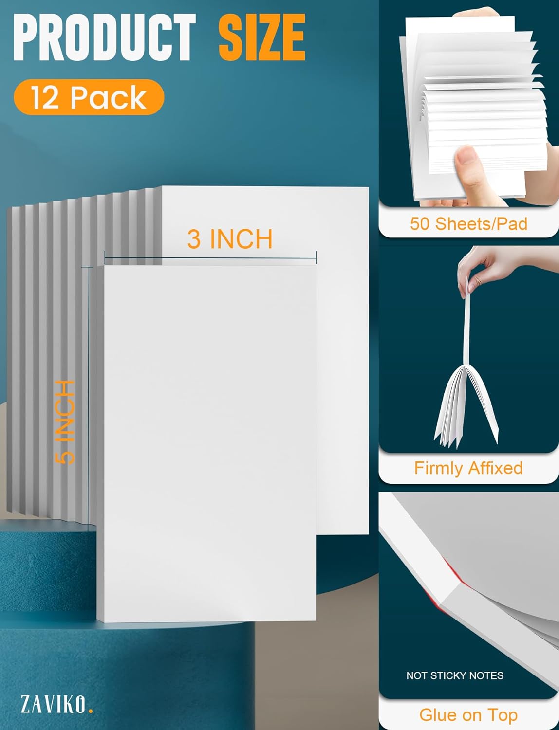 Note Pads 4x6, 6 Pack Mini Blank Notepad 4x6, Small Notepads 4x6 Paper Pads, Scratch Pads 4x6 Small Pads of Paper, Memo Pads 4x6, White Server Note Pad Paper, Small Pocket Notebook 4x6, 50 Sheets/Pad