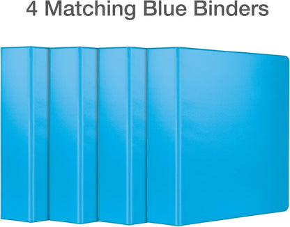 Oxford® 3 Ring Binders, Binders for School and Office, Durable 2 inch D Rings, Holds 540 Sheets, ClearVue™ Presentation Binder, Green, 4PK