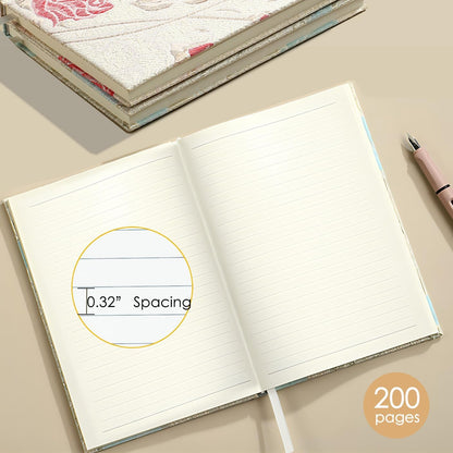 ipoul Flower Notebook, A5, 6x8, Hardcover, Lay Flat, Lined Paper, Journal for Women, Writing Notebook, Pretty, Hibiscus, Pink, Birthday Gifts for Women, Wedding Shower Gifts, Mothers Day Gift
