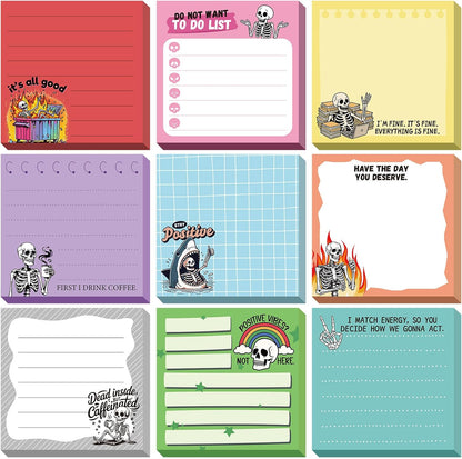 9 Pads Wildflower Sticky Notes 3x3 Inch Cute Self Stick Notepads Notes Adhesive Memo Pad Office Decor Gifts for Students School Teacher Meeting Office Supplies