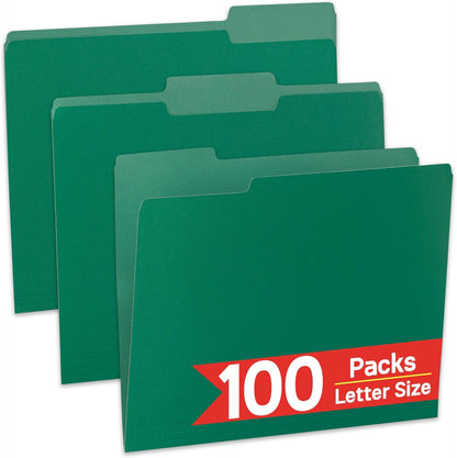 VZCPYTPM 100 Packs Black File Folder,Manilla File Folders Letter Size,1/3-Cut Tabs,8.5x11 File Folders for Office Filing,School Projects and Home,Organizer File Folder
