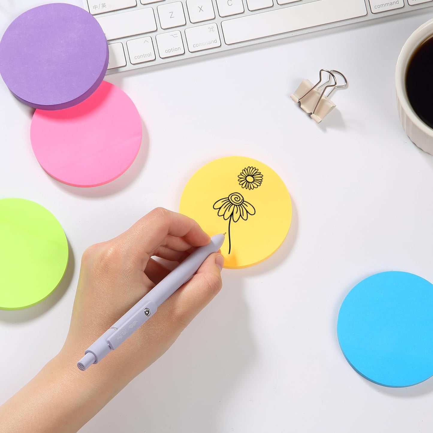 Mr. Pen- Round Sticky Notes, 2.8" Diameter, 12 Pads, 720 Sheets, Morandi Color, Sticky Notes Bulk, Self-Stick Note Pads, Perfect for Office, School, Home, Study & Organization
