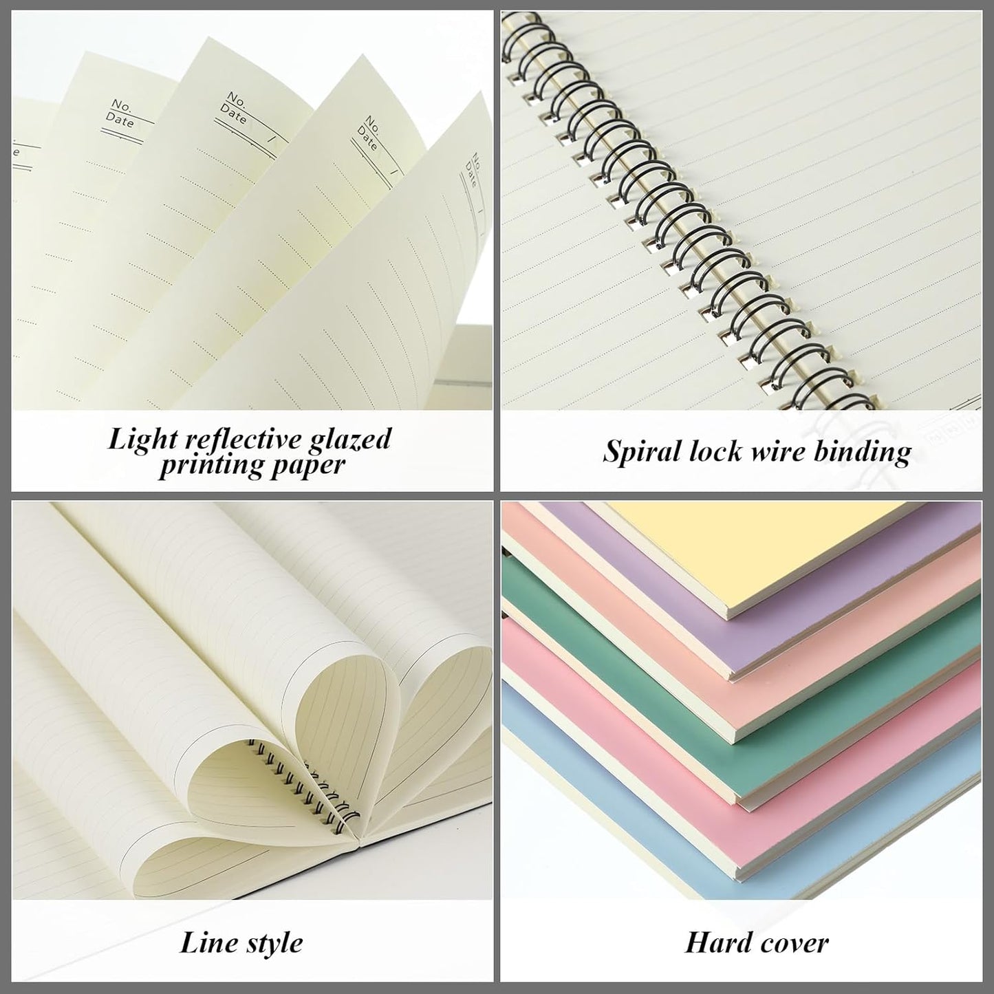 Leelosp 12 Pack Small Spiral Notebook Lined Spiral Journal College Ruled Notebook Wire Bound Kraft Cover, 120 Pages for Work (Multicolor,5.5 x 8.3 Inch)